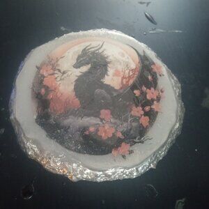 Handmade Resin White Dragon Wall hanging